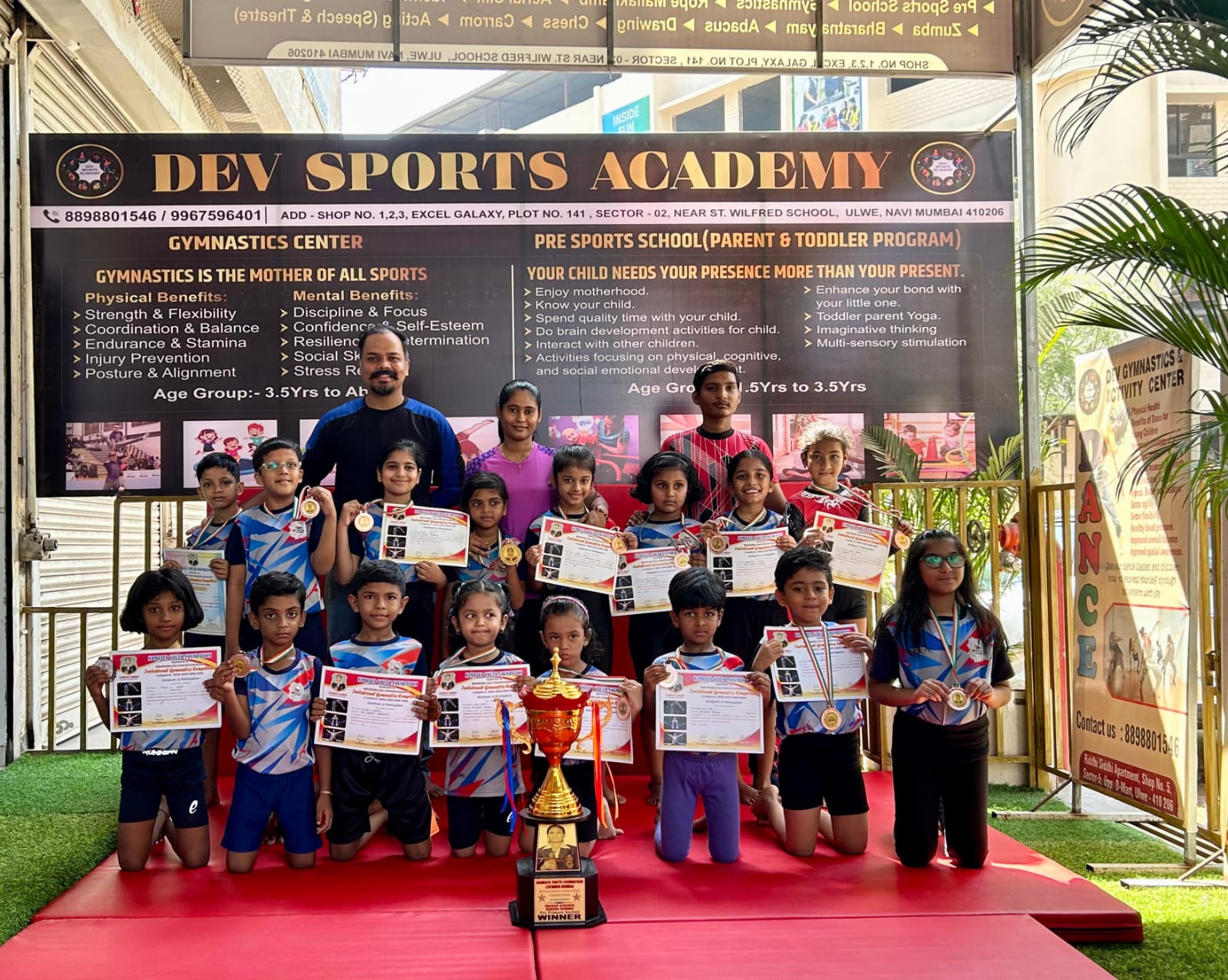 A group of happy young athletes